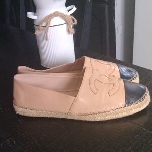 CHANEL Beige and Black Espadrilles